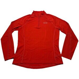 Men's Gore Wear 1/4 Zip Mid Long Sleeve Pullover Size Medium Red